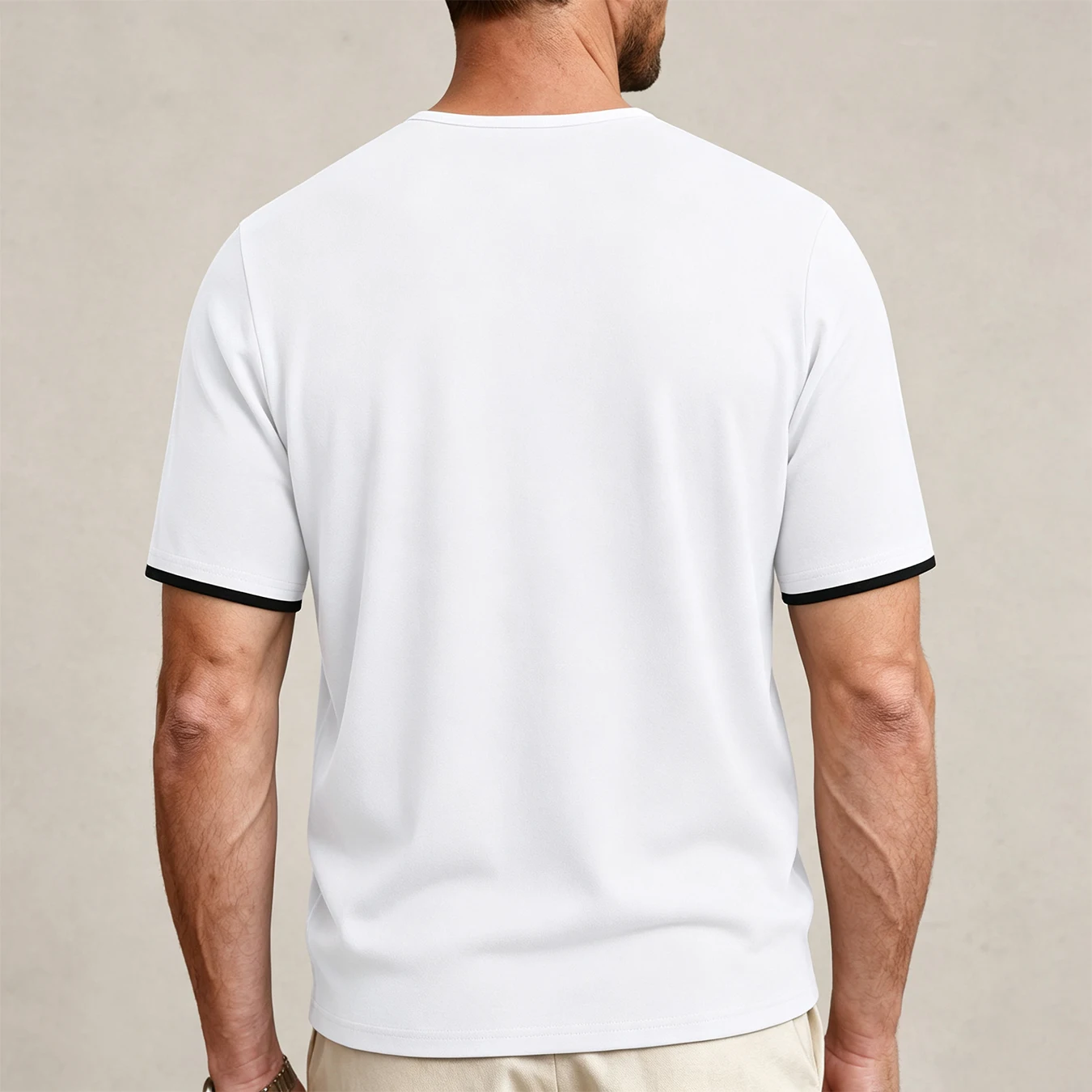 Men's Fake Two Piece V Neck Short Sleeve T-Shirt Notch Henley Collar Solid Color Casual Summer Basic Tops