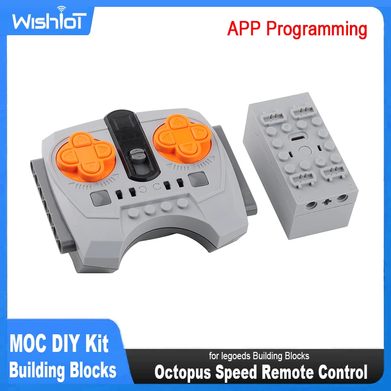 MOC Remote Control Set Rechargeable Battery Box 8-channel 2.4G Octopus Speed Control Remote PF Building Blocks Modification