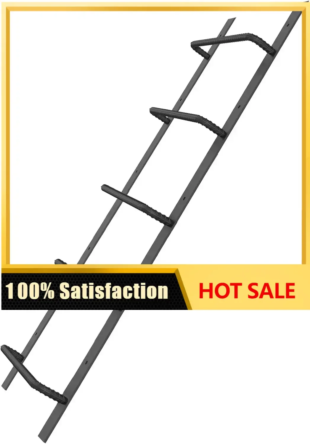 5-Rung Window Well Ladder, Heavy Duty Steel Basement Egress, Fire Escape for Emergency Home Safety (56.2