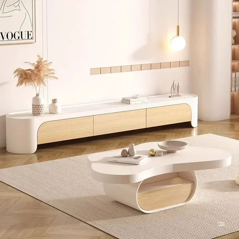 حامل تلفزيون منخفض اللوح، خزانة مركزية، خزانة جانبية، حامل تلفزيون، ملحقات ترفيهية، أثاث Muebles De Sala الحديث #3