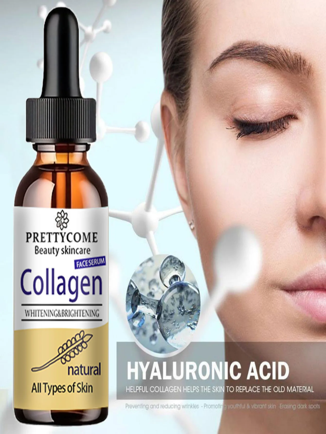 collagen essence for skin care shrinks pores, reduces fine lines, nourishes skin, and cleans face