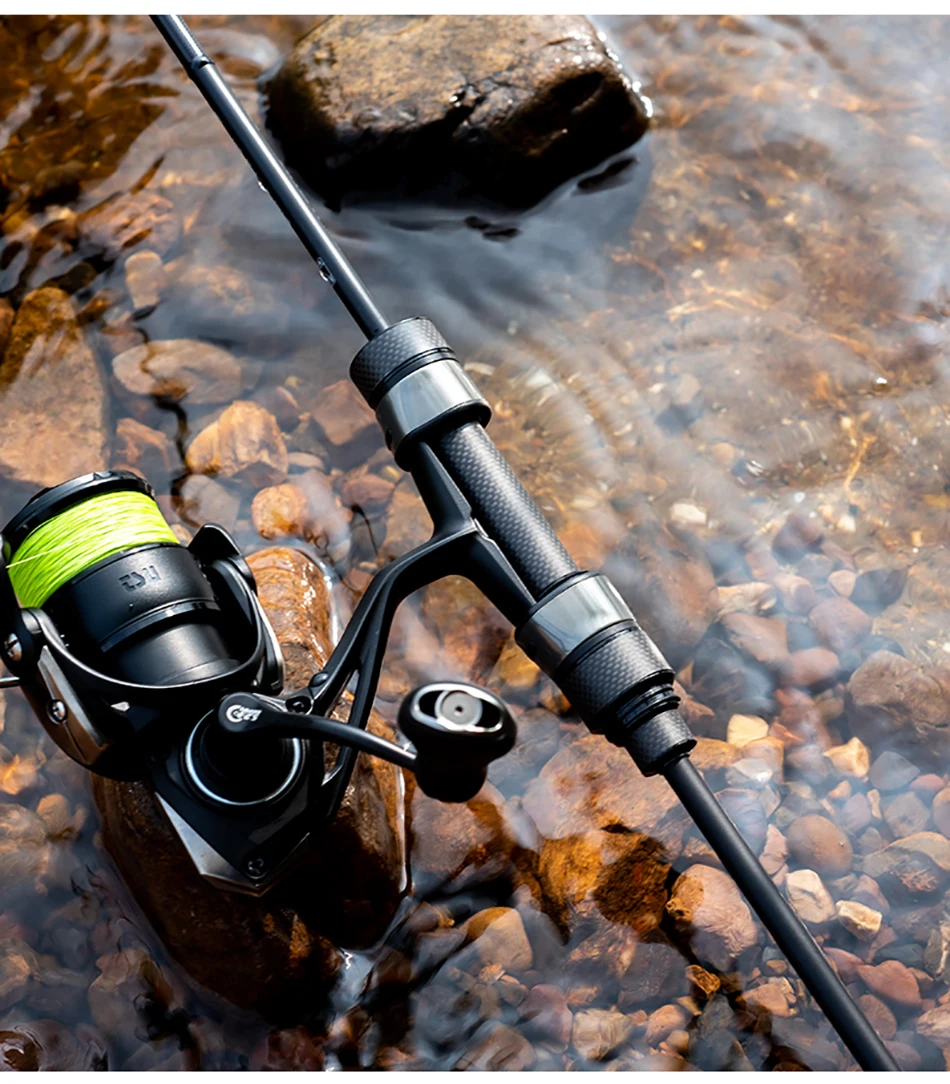 TSURINOYA VIRENT 1,8m 1,95m 2,10m UL L 65g FUJI Light Game Spinn- und Casting-Angelrute 2-teilig Forellen- und Bachrute Angelzubehör – Detail 19