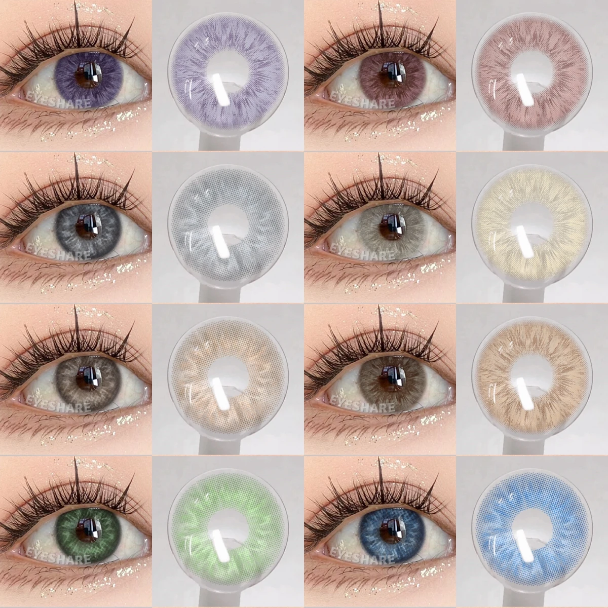 EYESHARE Farbige Kontaktlinse für Augen, natürliches Blau, Grau, weiches Schönheits-Augen-Make-up, braune kosmetische Linse, jährliche grüne kosmetische Linse