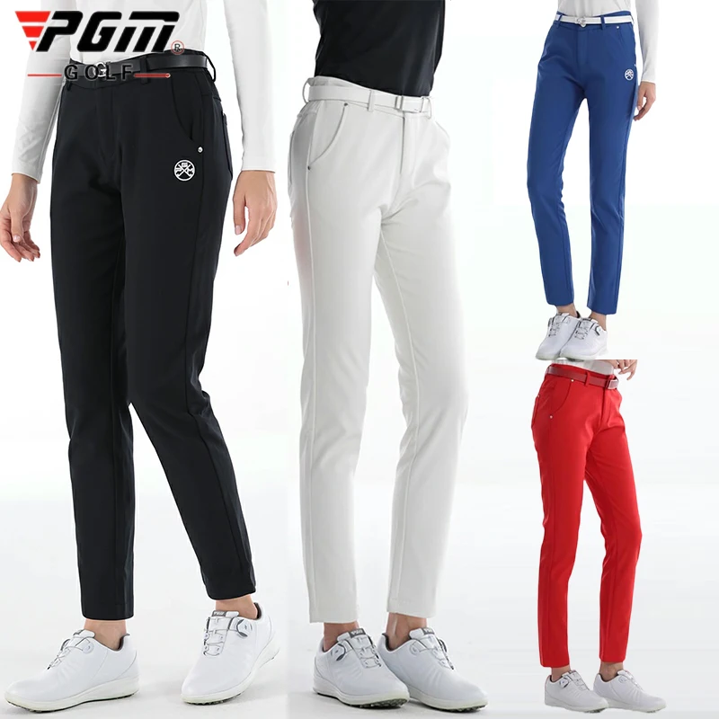 

Pgm Golf Women Winter Golf Pants Warm Thick Simple Solid Color Pants Velvet Windproof Straight Golf Trousers Ladies Sweatpants