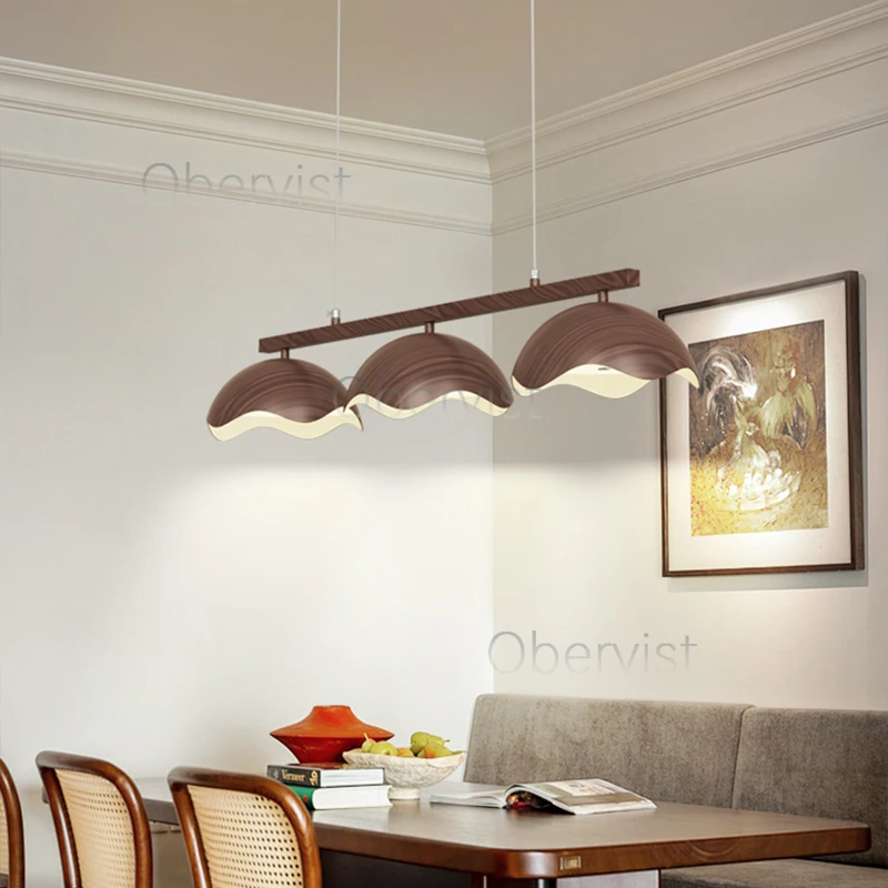 

Новый деревянный абажур, подвесные светильники, современный светодиодный потолочный подвесной светильник для гостиной, столовой, кафе, светильники для внутреннего освещения