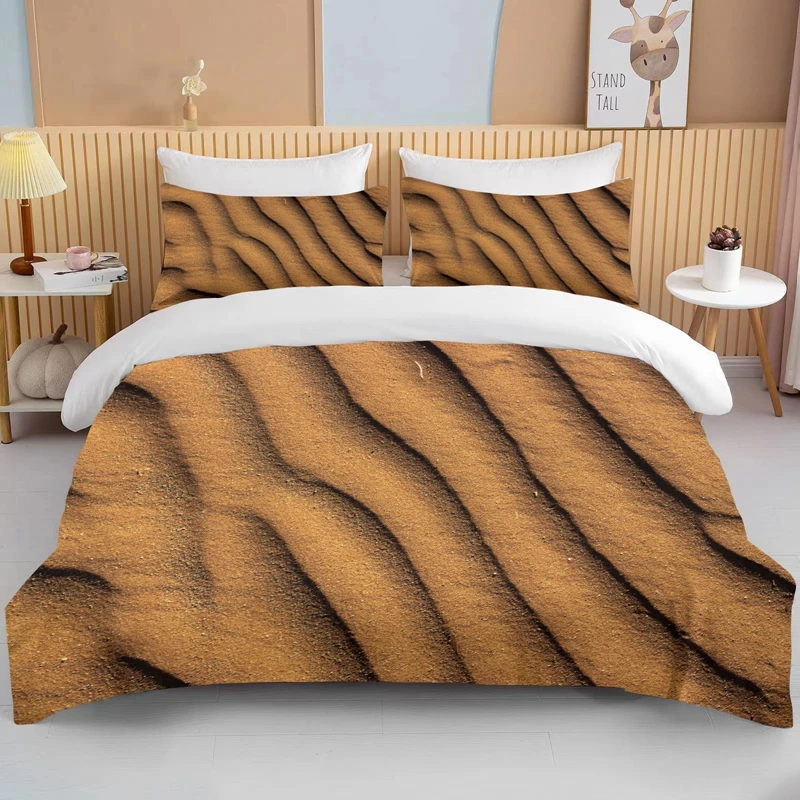 Nature Sand Duvet Cover Queen Twin Size, Sand Life Bedding Set for Kids Teen,Nature Comforter Cover Soft Quilt Cover Home Decor