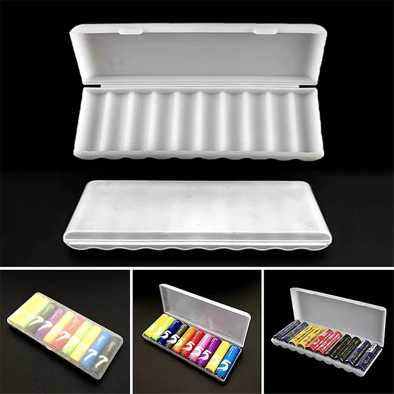 10 Slots Transparent Plastic Battery Storage Box Hard Container Holder Case For AAA/AA/18650 Battery Organizer Box Accessories