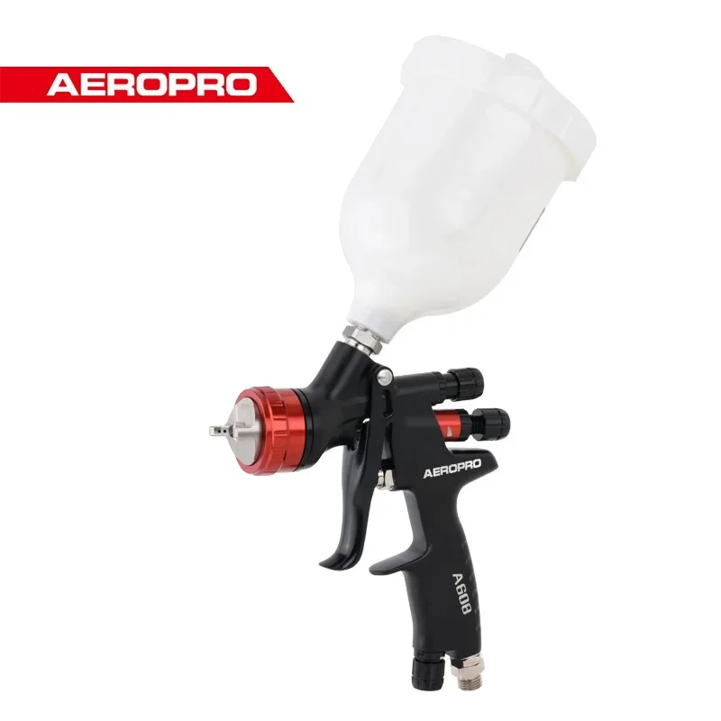 AEROPRO A608 Reduced Pressure Spray Gun Gravity Feed 1.3mm Airbrush Car Painting Gun Airbrush Automobile Finish Paint Gun