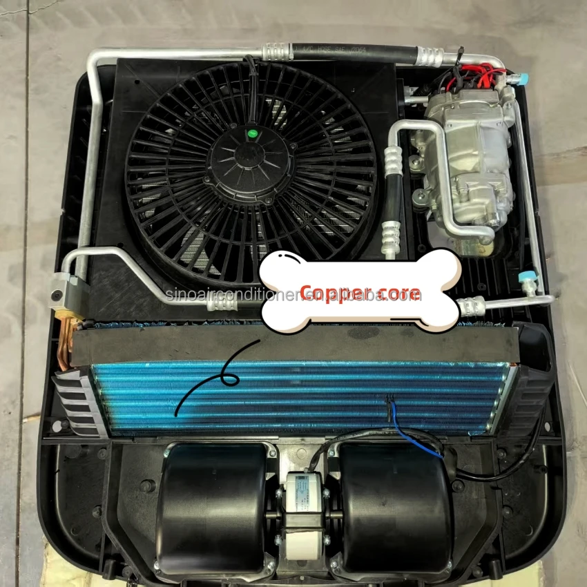 المقصورة الكهربائية التيار المتناوب تيار مستمر 24 فولت Aircon شاحنة تكييف الهواء 12 فولت شبه شاحنة التيار المتناوب Sistemas De Aire Acondicionado #5