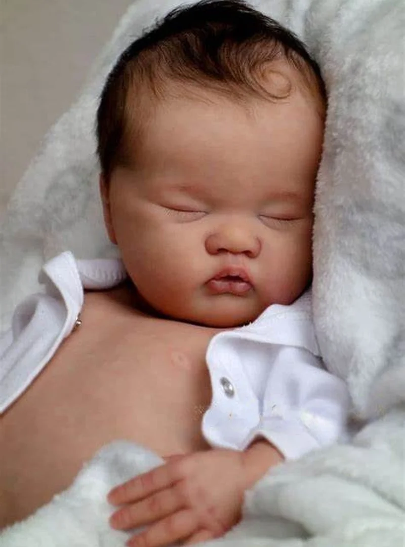 20inch ASHIA Reborn Doll Kit Cute Sleeping Baby Lifelike Soft Touch Unfinished Unpainted Doll Parts DIY Blank Doll Kit Bebe Toys