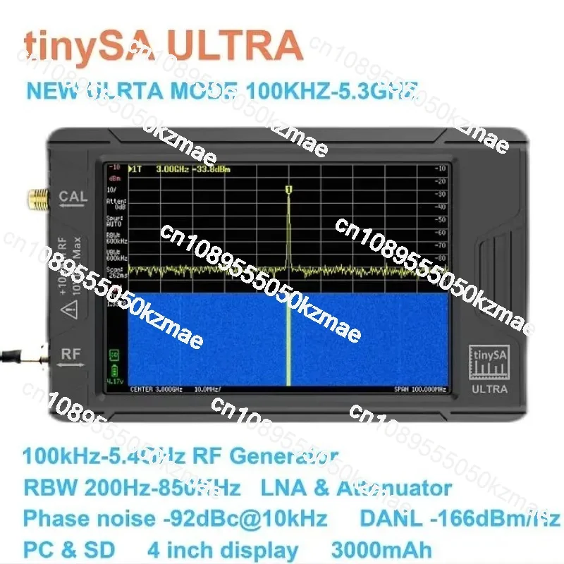 Original Tinysa Ultra 100khz-5.3ghz 4 Polegada Display À Mão Pequeno Analisador De Espectro Rf Gerador Com Bateria