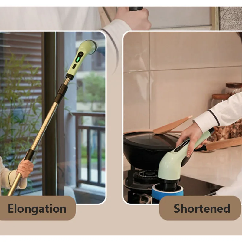 3/6/9-in-1 Electric Cleaning Brush Electric Rotary Clean Brush Shower Cleaning Brush Kitchen Bathroom Home