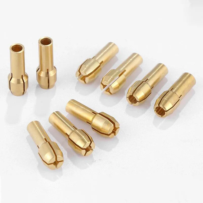 10Pcs 0.5/0.8/1-3.2mm Electric Grinding Accessories Drill Brass Electric Grinder Four-Prong Collet Chuck For Dremel Rotary Tool view 5