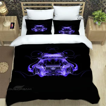 3D 레트로 자동차 L-LEXUS 로고 침구 세트, 절묘한 침대 용품 세트, 이불 커버, 침대 이불 세트, 럭셔리 생일 선물 