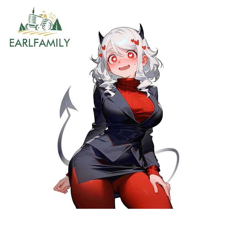 EARLFAMILY Modeus Funny Anime Car Stickers Chibi Beautiful Game Girl Milk Crate Laptop Decals Waterproof Atv Body Accessories