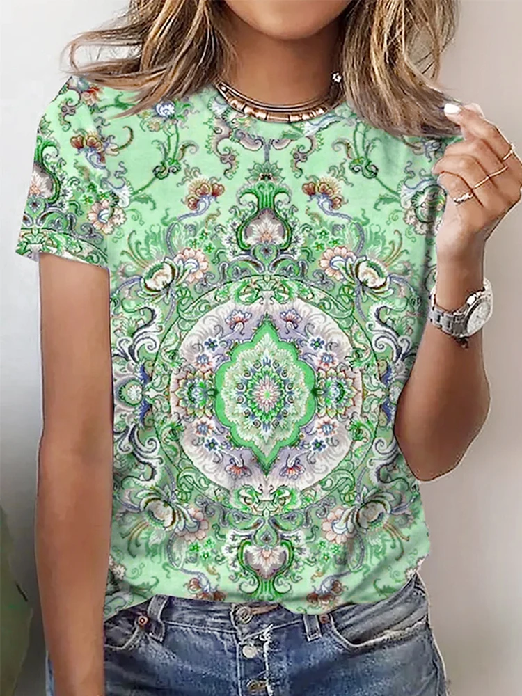 Women's Plus Size 3D Printed Short Sleeved T-shirt,loose and Casual,soft,comfortable and Breathable, Suitable for Outdoor Sports