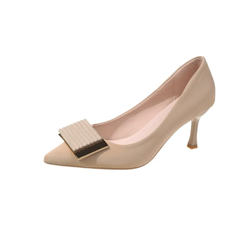 2024 New Temperament High Heels Female Pointed Head Shallow Mouth Design Sense Slim Heel Single Shoes Fashion Women's Shoes image 5