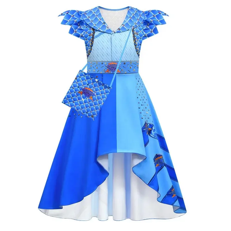 أزياء الأطفال D-Descendants4 التأثيرية للفتيات ملابس ذات طابع أحمر فستان كلوي التأثيري أزياء أداء الهالوين