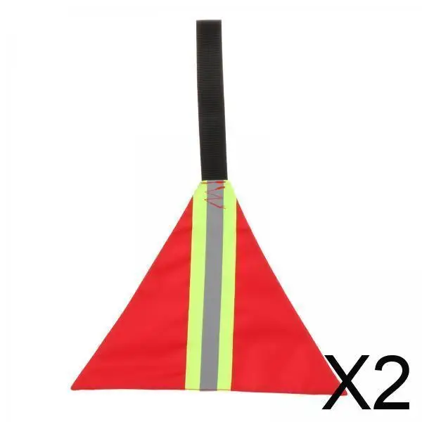 

2x флаг для безопасного путешествия на каяке, флаг для прицепа на каяке, портативный с лямкой, предупреждающий флаг со светоотражающей полосой для аксессуаров для грузовиков