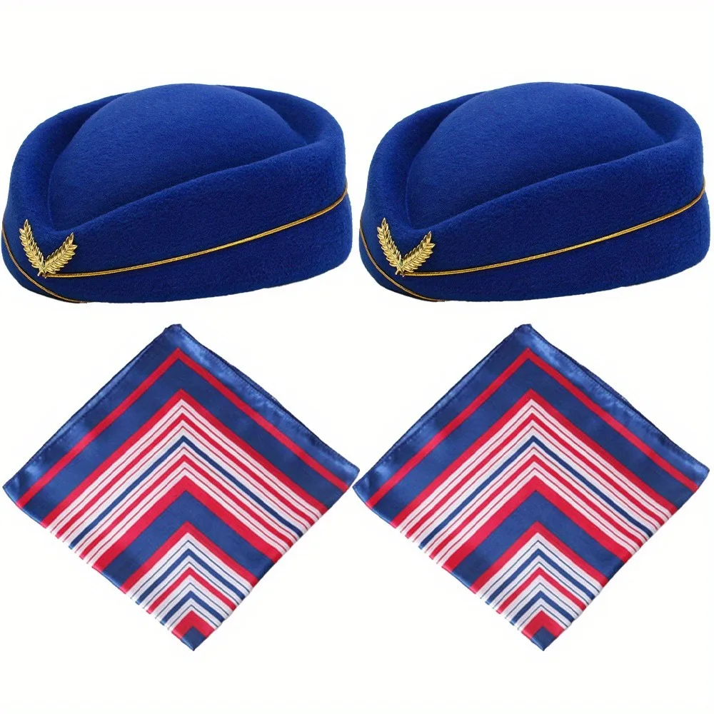 帽子、サングラス、手袋、バッジなどのアクセサリーでパーティーの服装に適したパーティーの客室乗務員をドレスアップします。