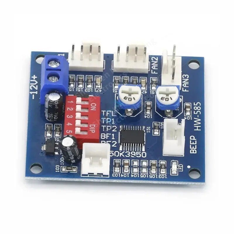 DC 12V 5A PWM PC CPU Fan Temperature Control Speed Controller Module Buzzer High-Temp Alarm NTC B 3950 Thermistor 50K