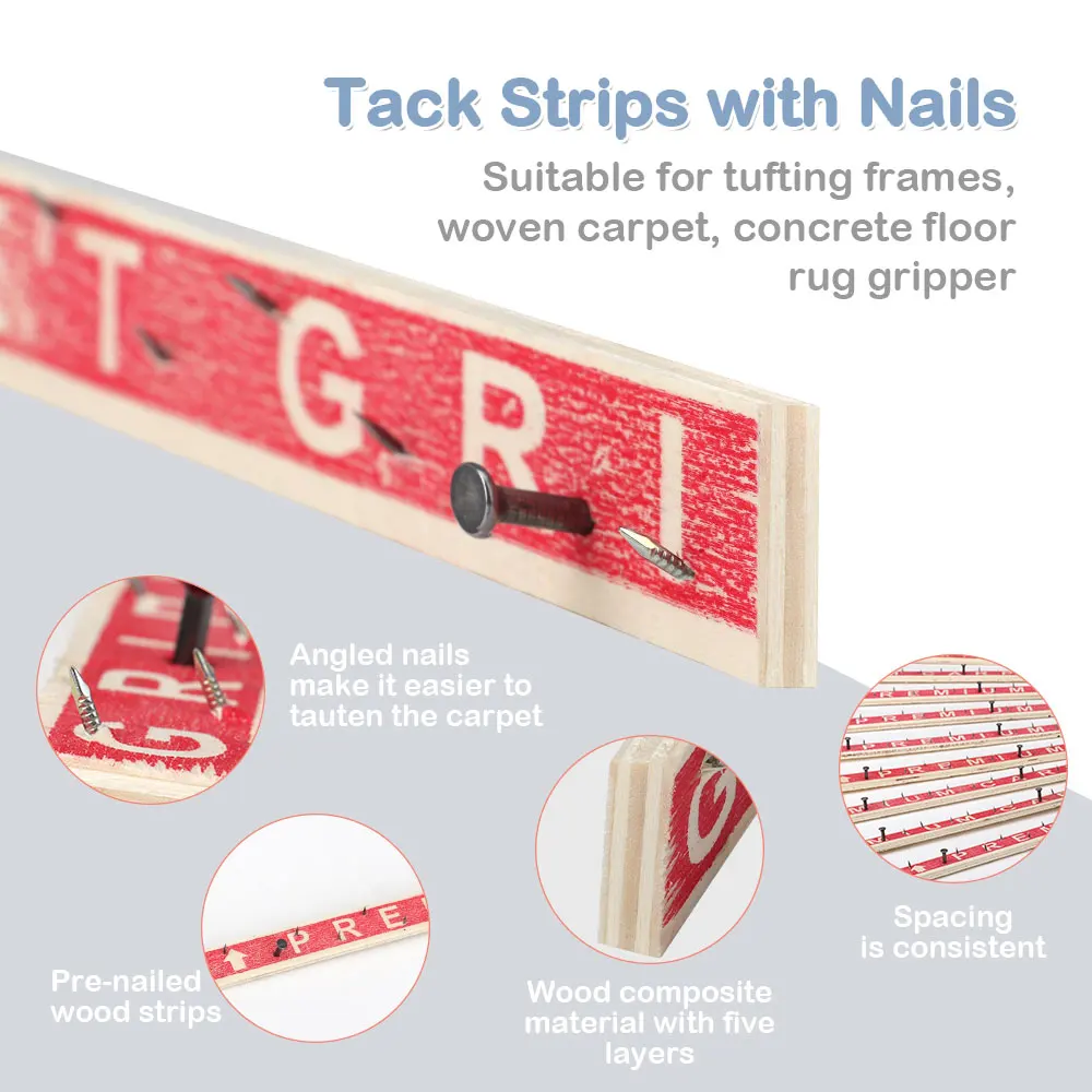 Tufting Tack Strip Tufting Frame Strip Carpet Gripper suitable for tufting frames, tufting gun, woven  50cm