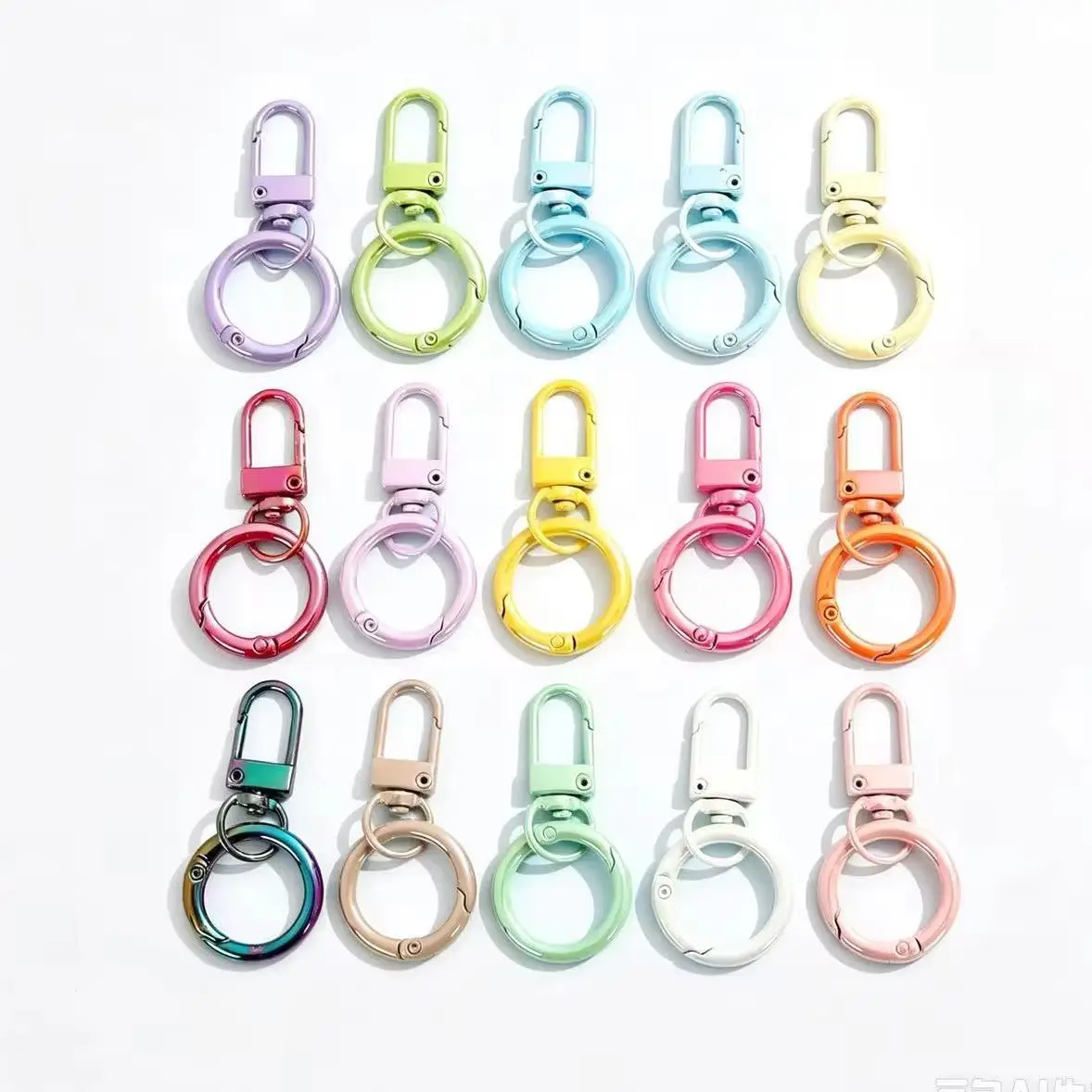 2/5/10pcs UV Plated Color Keyring Lobster Clasp Hooks With Adjustable Buckle For Making Keychain DIY Bags Doll Hook Jewelry
