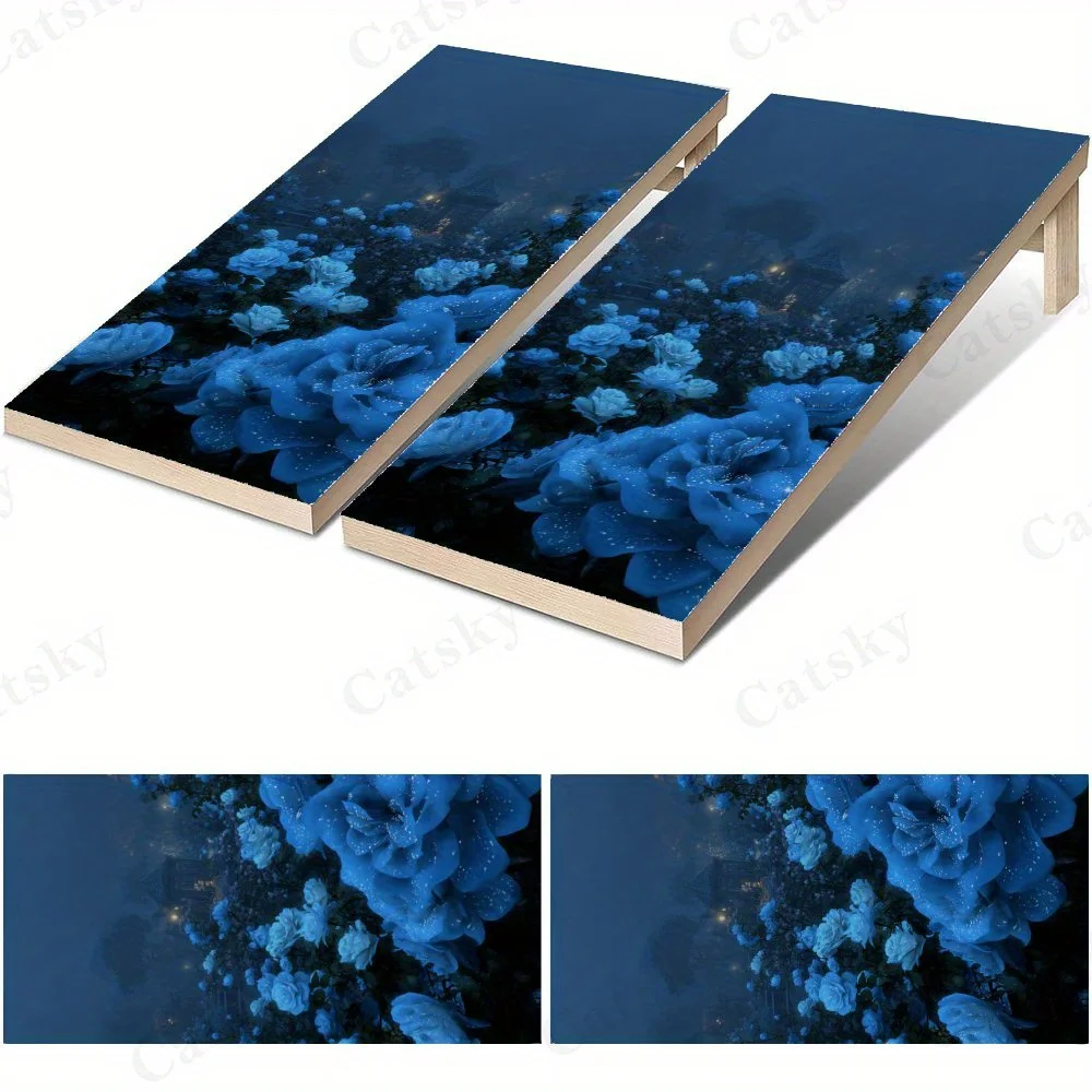 

Blue Rose Garden Night View Sticker,High Value! 2D Flat Vinyl Sandboard Decals - Budget-Friendly and High Value, Bubble-Free and