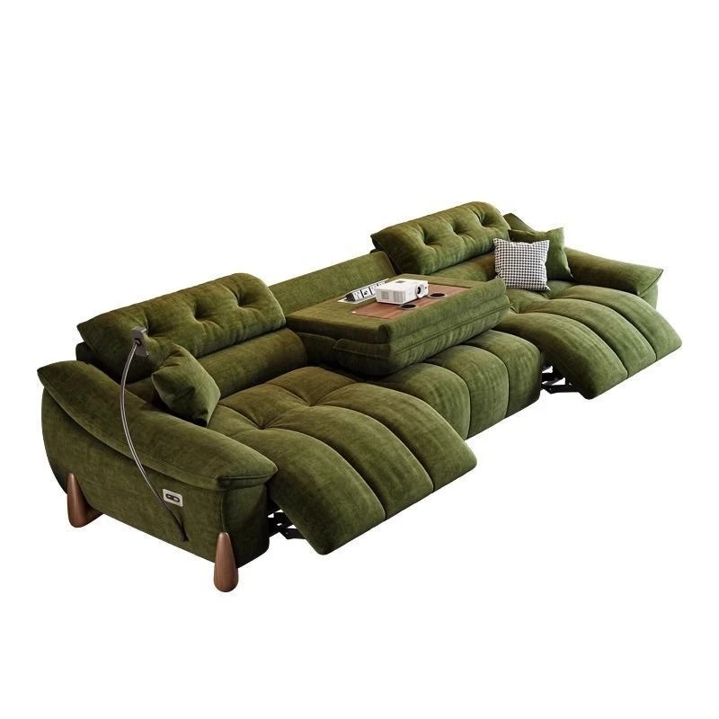 Multifunctional sofa can be electrically adjusted in size, retro zero wall fleece fabric sofa