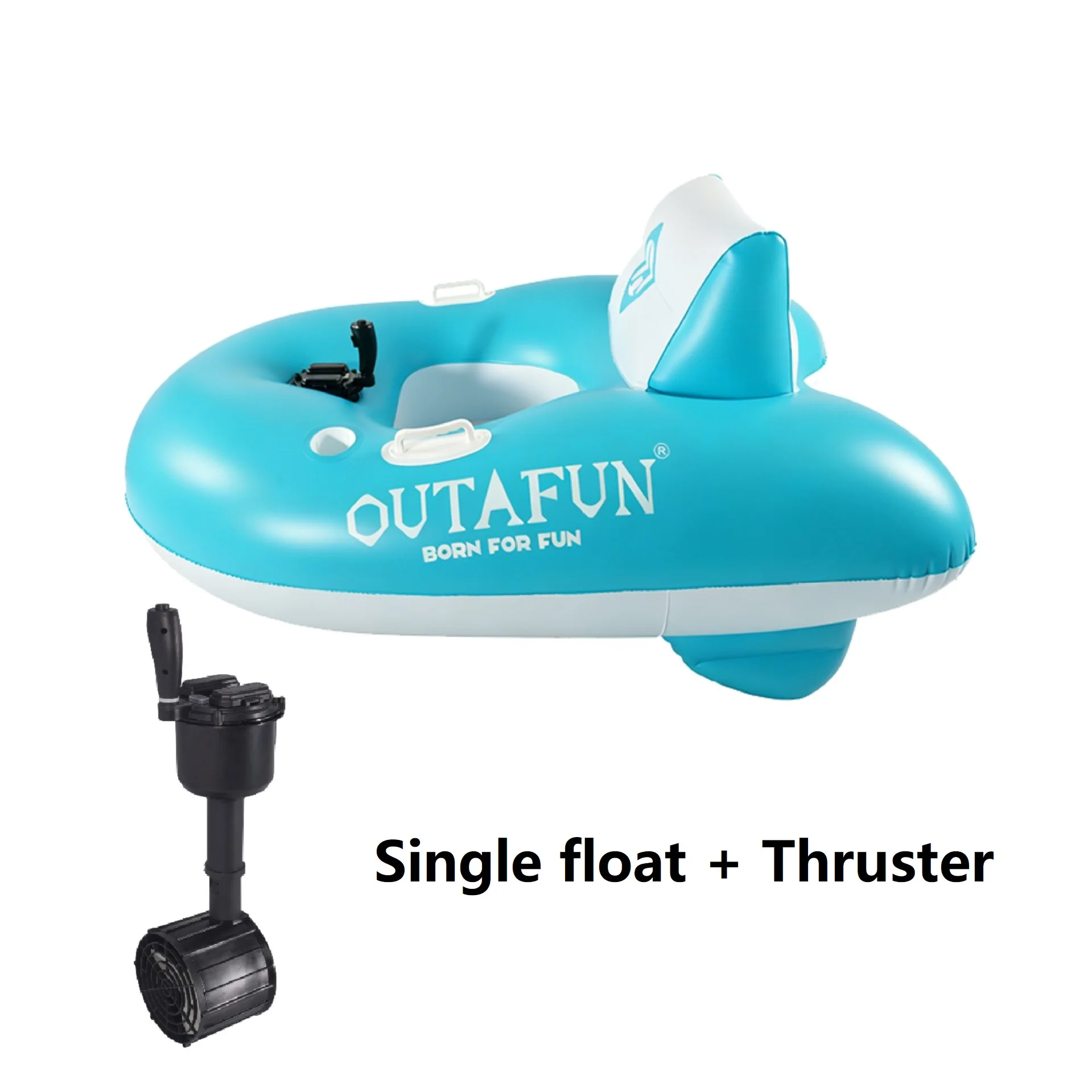 Ultimate Rotating Electric Inflatable Floating Pool Scooter Swim Ring Jet Thruster Single Seat Water Device