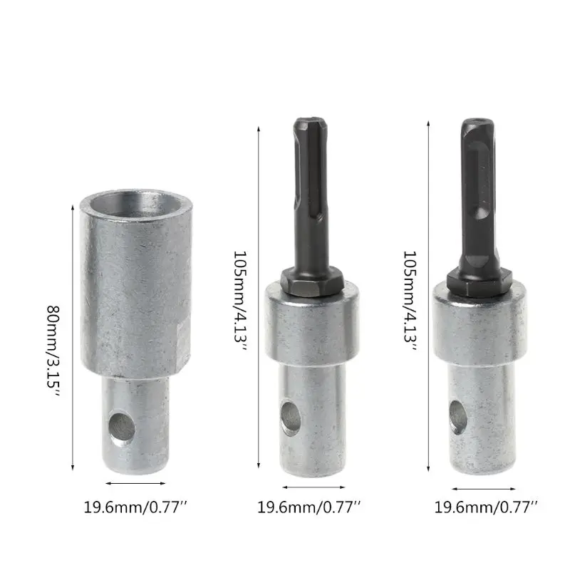 G5T5 2 Round Pits 2 Slots Drill Bit Adapter For Electric Drill Convert to Earth Auger