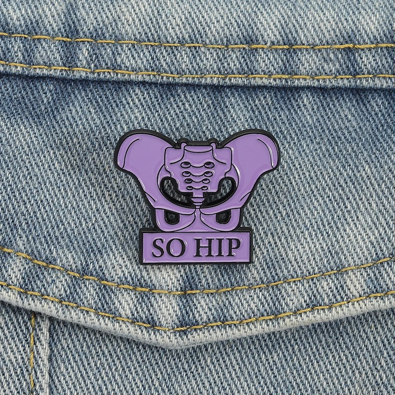Medizinische Hip-Knochen Emaille Pins Cartoon Gothic Anatomische Becken Brosche Revers Abzeichen Orthopädie Schmuck Geschenk für Freunde