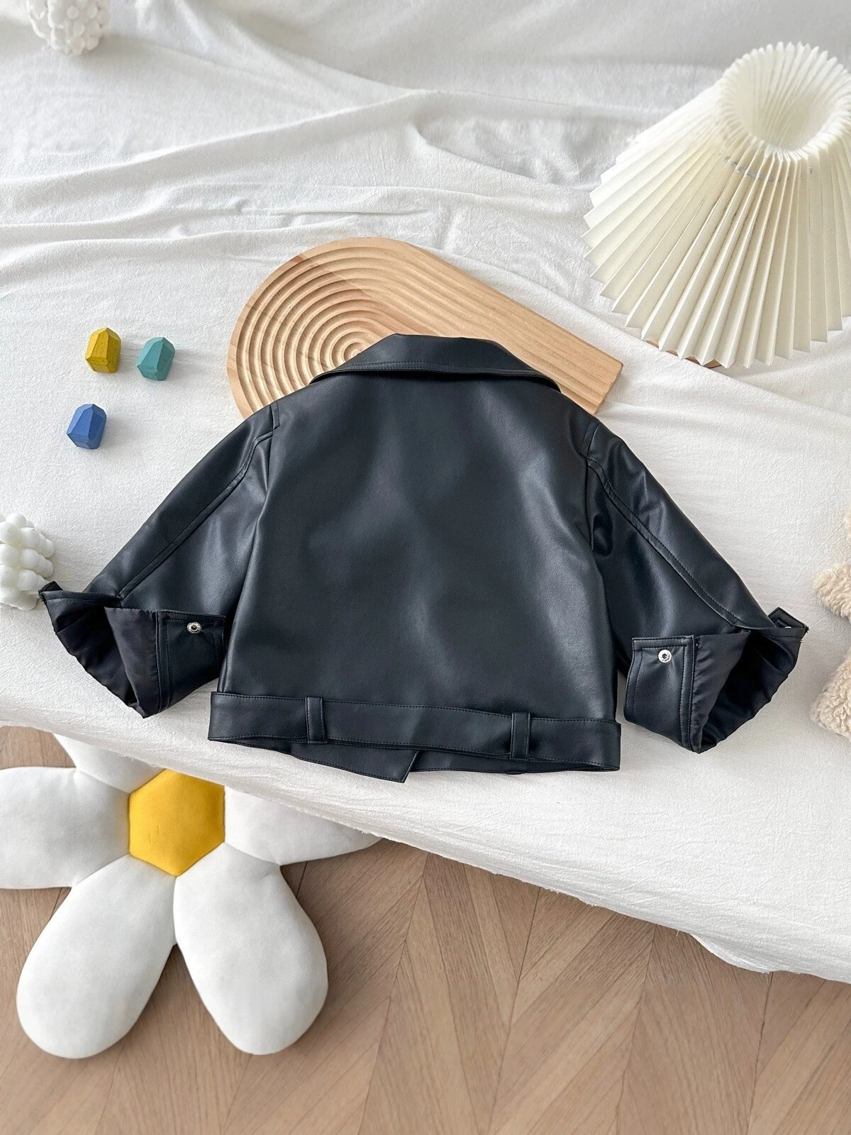 2 3 4 5 6 8 Years Girls Jacket Spring Autumn New Fashion Artificial Leather Coat For Kids Leisure Stain Resistant Outerwear