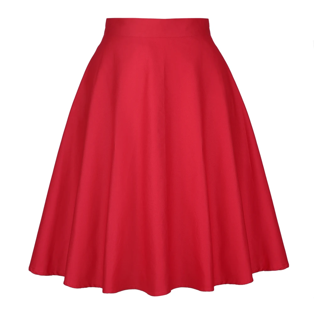 

Юбка женская 2025 года с высокой талией в стиле ретро 50-х, рокабилли, летняя, красная, VD0020