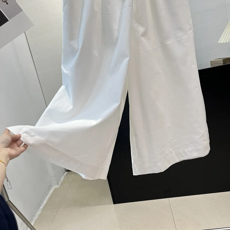 Casual Wide Leg Skirt Pants Women's Summer New Style French Style Nine Points Loose Trousers Casual Fashion Loose Fit Trousers