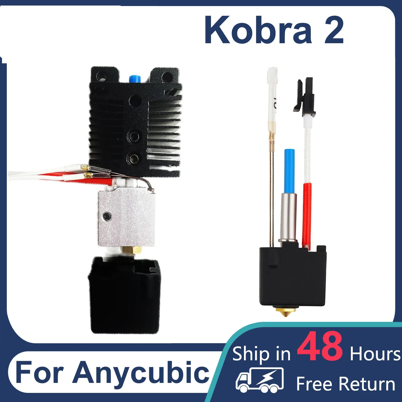 

Upgrade Kobra 2 Pro Neo Max Plus Hotend Kit with Sock Nozzles Heat Breaking Hot End for Anycubic Kobra 2 3D Printer Print Head