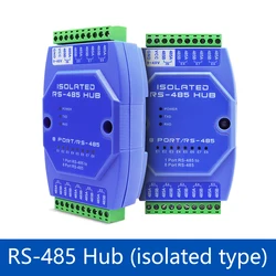 8-Port RS485 HUB 8-Channel Splitter Sharer Industrial Grade Optically Isolated Repeater Guide Rail Collector Distributor Divide