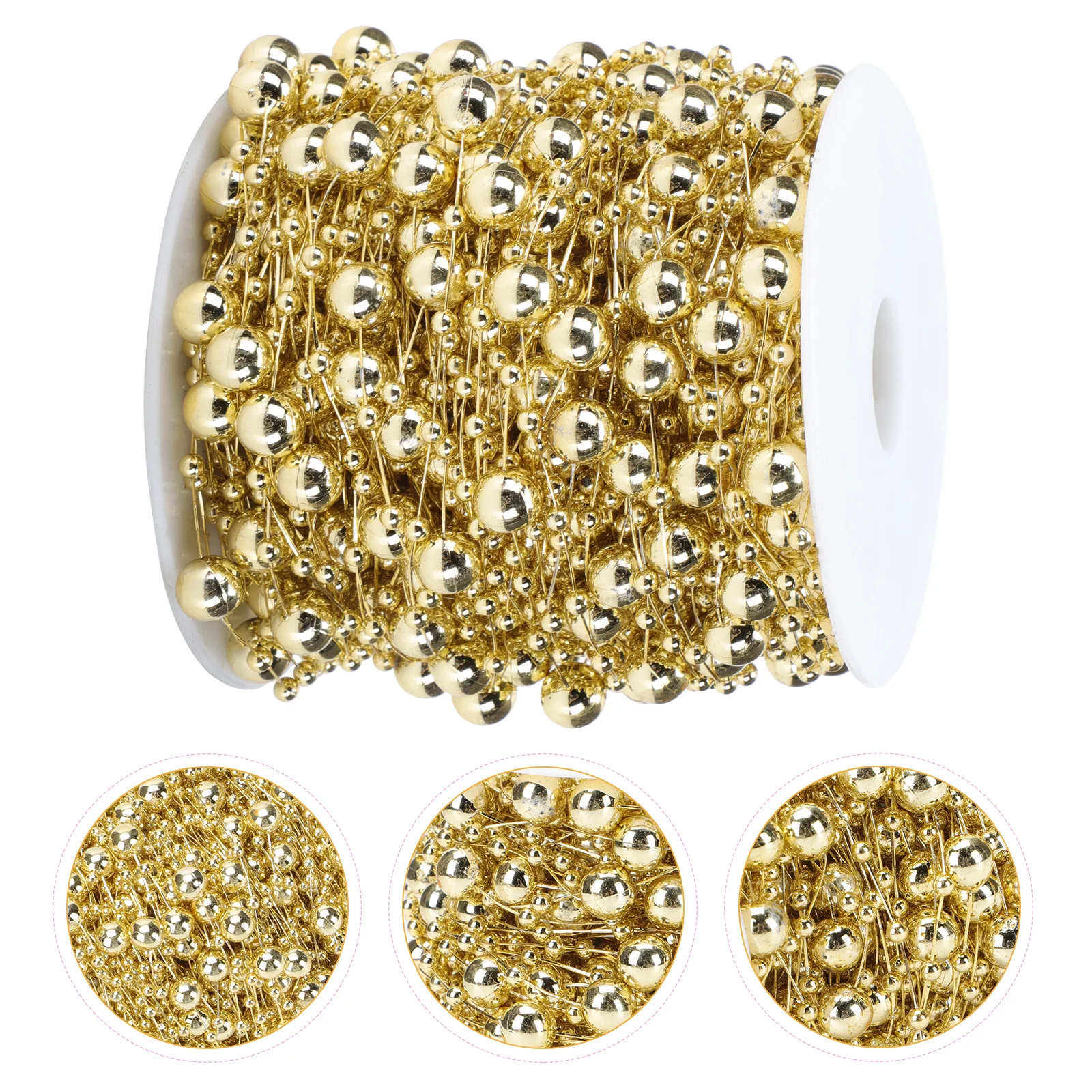 1 لفة من البلاستيك سلسلة خرز عيد الميلاد مرنة خفيفة الوزن لتقوم بها بنفسك شجرة عيد الميلاد الديكور الخرز جارلاند المرحلة صور الدعامة