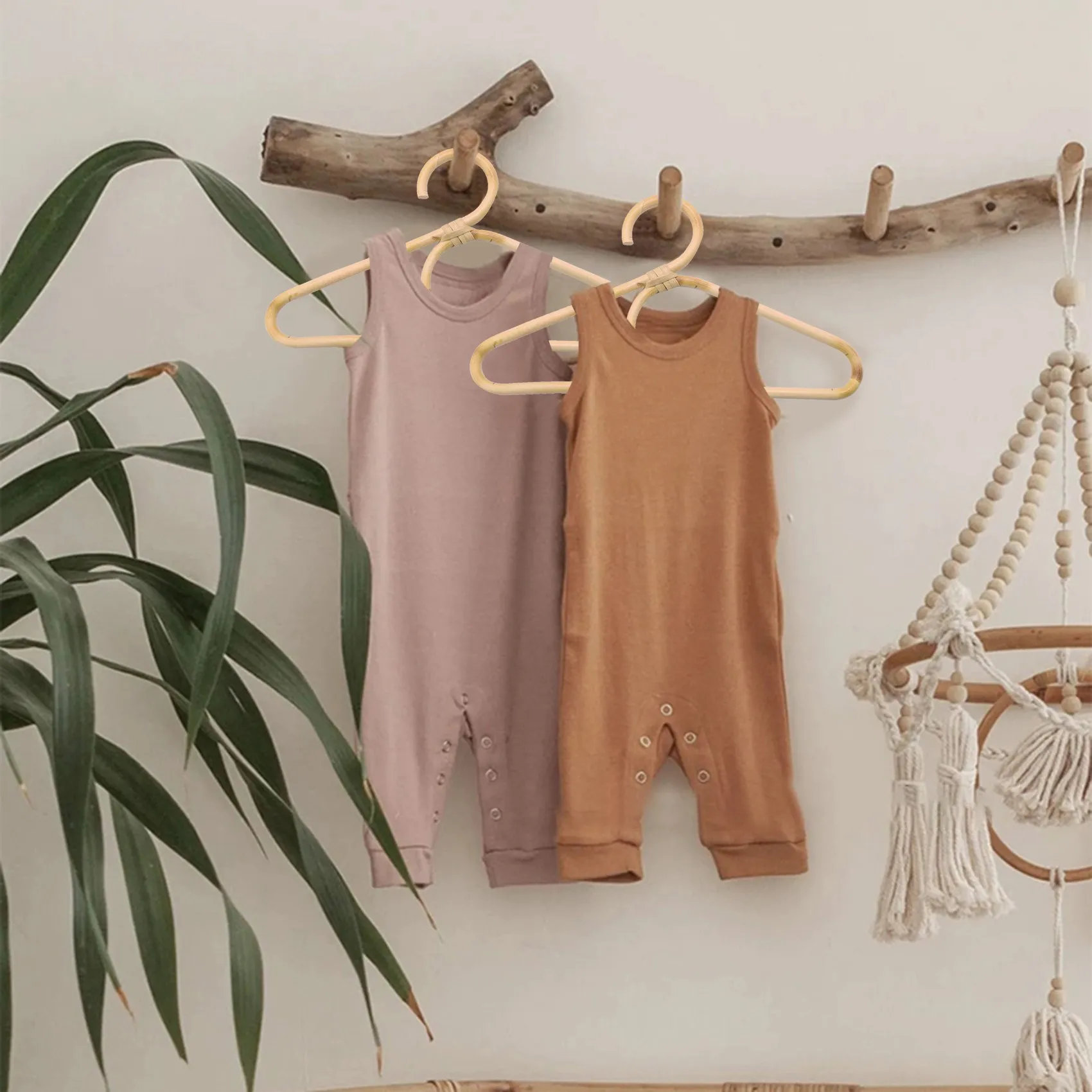 

HOT-10Pcs Little Rattan Hanger Set-Perfect As A Baby Shower Gift Or For Infant, Toddler And Children's Nursery Decor 31X18cm