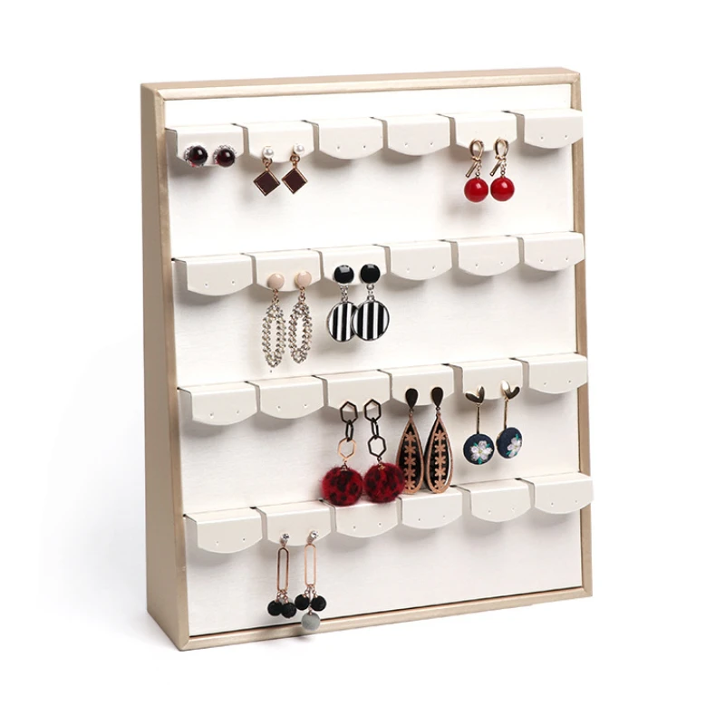 Luxury Leather Jewelry Rack Necklace Display Showcase Ring Earring Storage Tray Organizer For Home Shop Counter Bracelet Shows