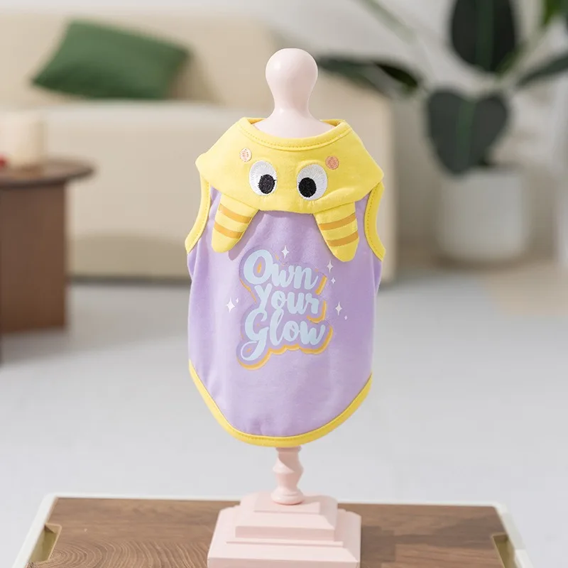 Puppy Monster Vest Spring Summer Teddy Pullover Bichon Frise Letter Printed Two Legs Dog Clothes Pet Supplies