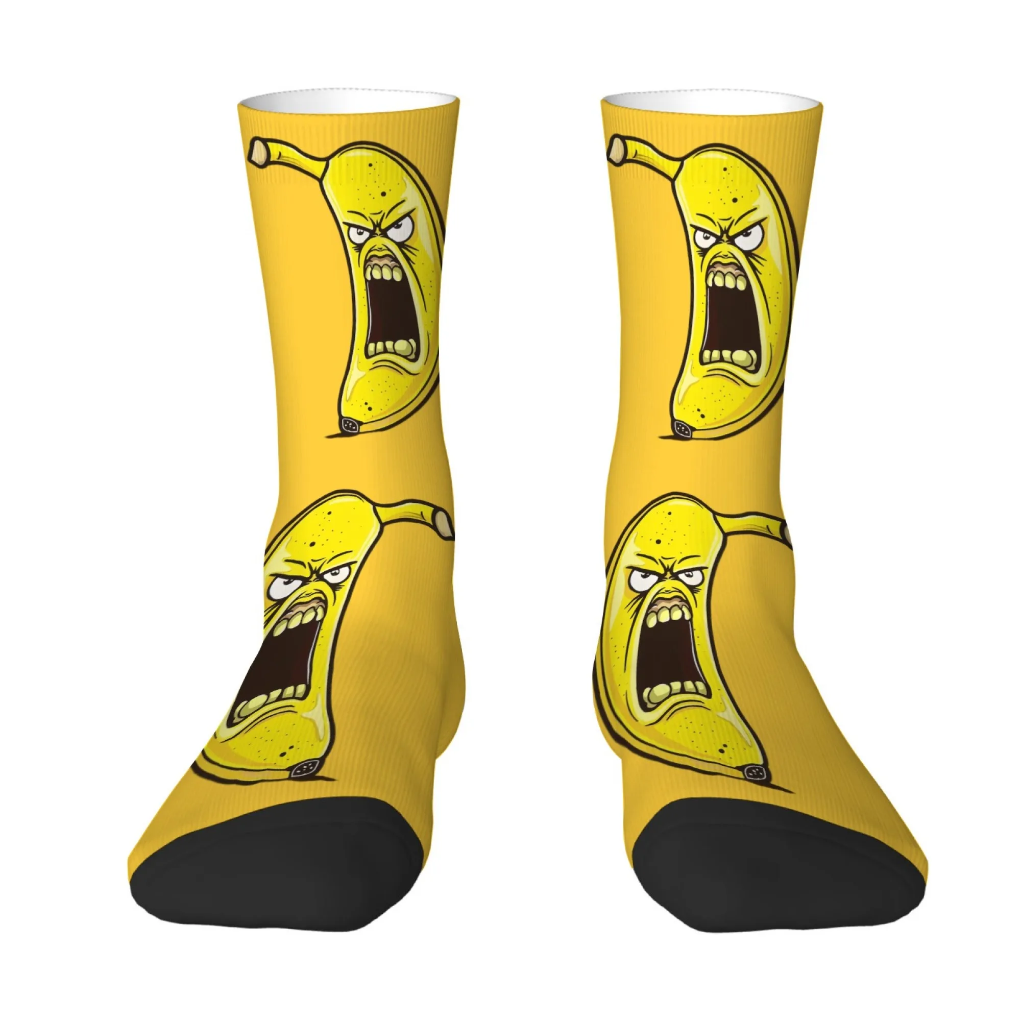 

Funny and Angry Banana Print Men's Socks Comfortable Soft Breathable Fun Humorous Socks for Fitness and Outdoors Happy Gift