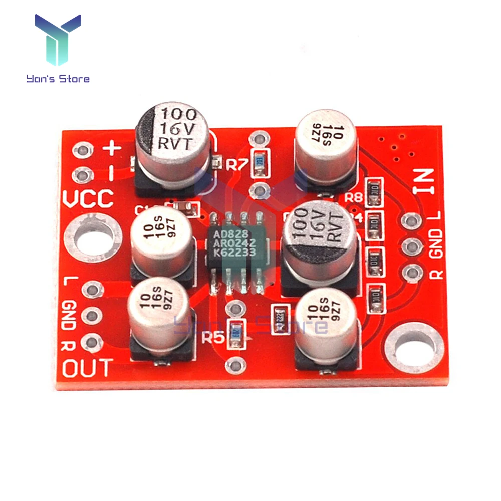 AD828 scheda preamplificatore amplificatore operazionale modulo amplificatore Audio modulo preamplificatore microfono Stereo dinamico DC 3.7V-15V