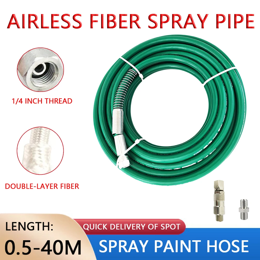 

1/4" Double-Layer Thickened Flexible Fiber Tube High-Pressure Airless Spray Paint Hose 0.5-40M Spray Machine Universal 7250PSI