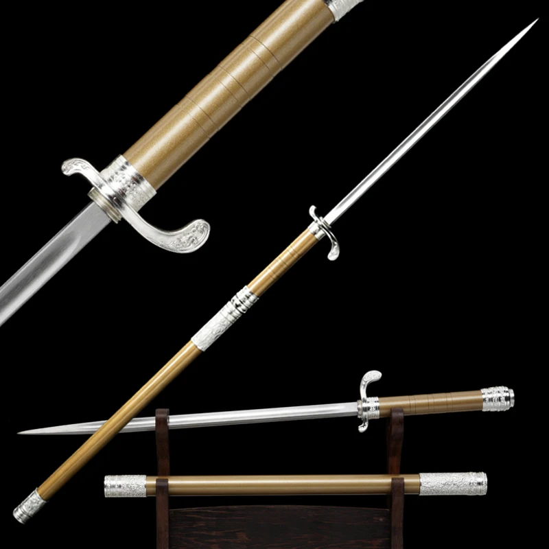 Reversible Splicing Training Chinese Spear,Manganese Steel,Metal Saya,Wushu Use Sword,Cosplay Home Decor Props