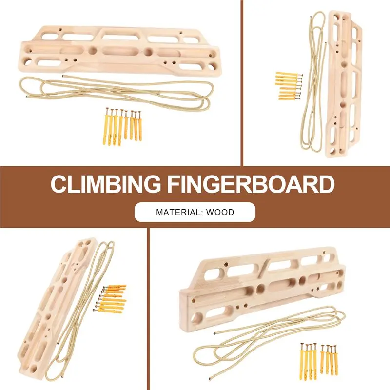 LALA Climbing Hangboard Rock Wall Pull-Up Upper Body Workout Training Fingerboard Building Core Strength 55X14x3cm