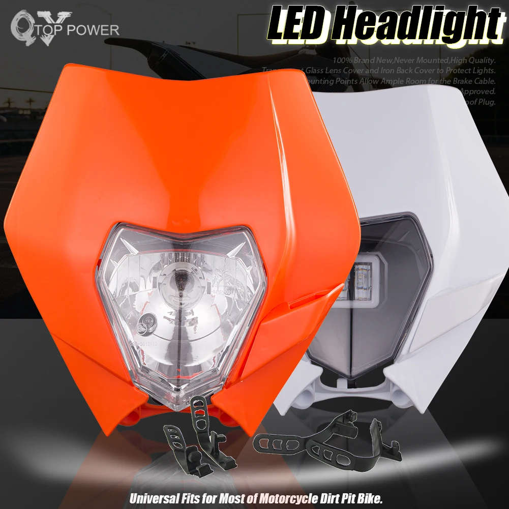 Universal Motorcycle Headlight Headlamp Frontlight For KTM XC SXF EXC XCW XCF EXCF 250 300 350 Dirt Pit Bike Enduro Motocross