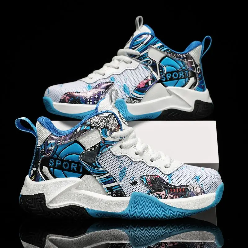 

Boys High Top Basketball Sneakers Anti Odor Breathable Mesh Casual Shoes Big Kids Running Sports Footwear for Autumn Fall