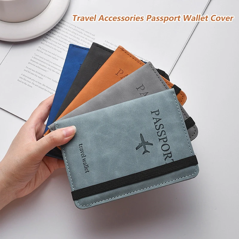 النساء الرجال تتفاعل خمر جواز سفر الأعمال يغطي حامل متعدد الوظائف معرف البنك بطاقة محفظة من جلد PU حالة إكسسوارات السفر #1