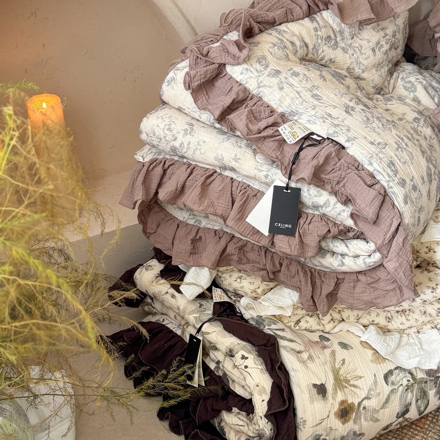 

Одеяло из чистого хлопка для весны, осени и зимы, с цветочным узором, двухслойное, мягкое, дышащее, из антибактериальной ткани